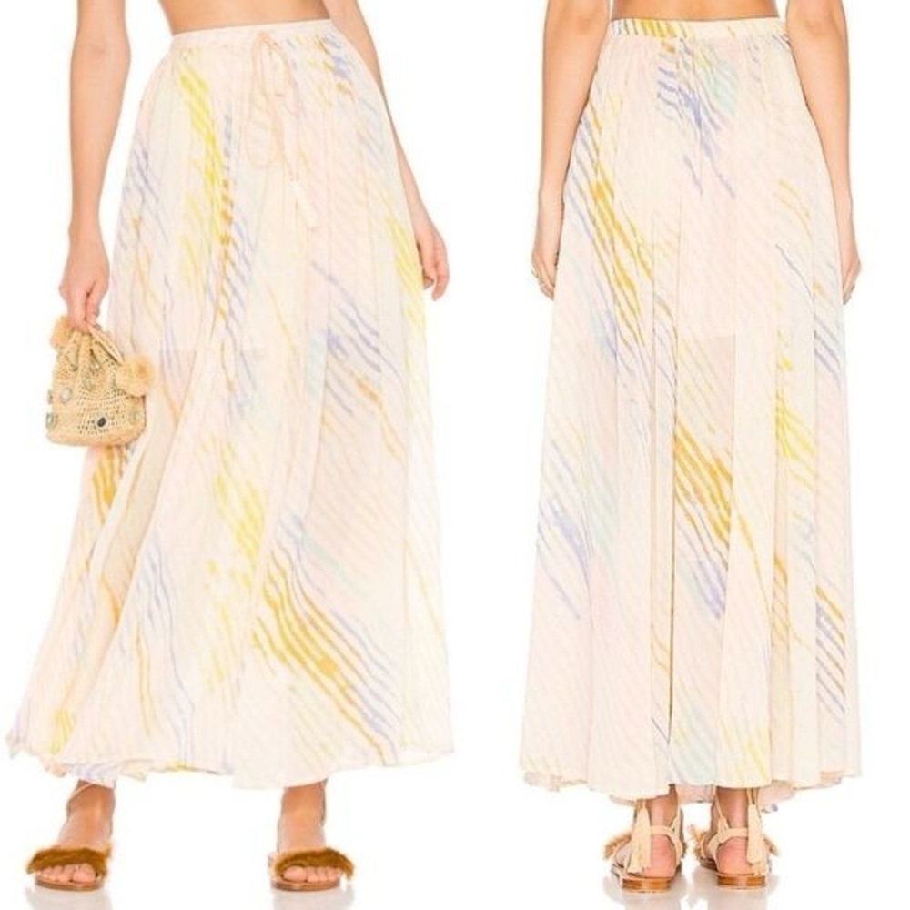 Free People True to You Watercolor Maxi Skirt S Small